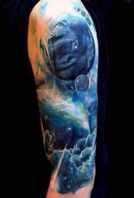 Modello di tatuaggio misterioso spazio spalla colore