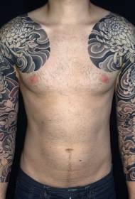 Татуировкаларға толы жарты американдық хризантема