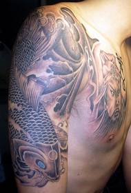 Half a squid Guan Gong tattoo patterns