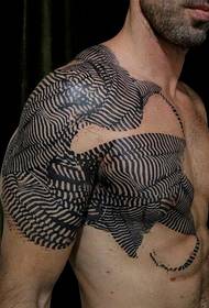 Модел на тотем татуировка в стил зебра с оръжие