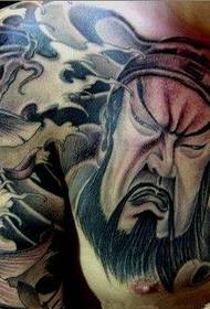 El patró de tatuatge de Guan Gong a l'home Daquan