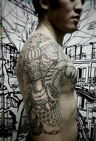 Super Perfect Black Grey Half Armor Totem Tattoo Picture