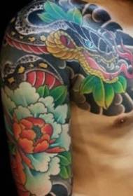 Opere di tatuaggio a mezzo arco in stile tradizionale antico