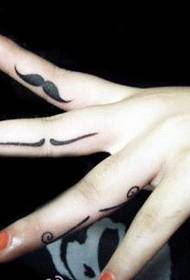 a girl finger mustache tattoo pattern