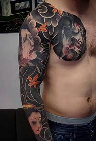 Star tradicionalni japonski slog barvna slika pol oklopa tatoo