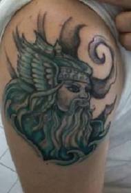 Model i tatuazhit nga vikingi i luftëtarëve me ngjyra viking