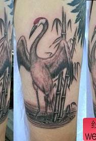 Ozbrojené červené jeřábové tetování