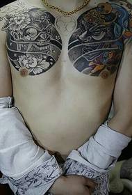 Simply impeccable double-half tattoo