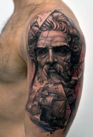 Zepòl mawon naval modèl tatoo karaktè tematik