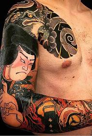 Old traditional classic Japanese half armor tattoo picture