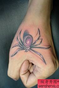 Hand tiger mouth spider tattoo pattern