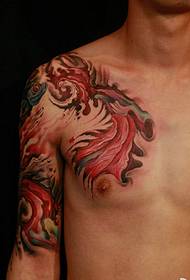 Cool a pútavý farebný polvlny tetovanie