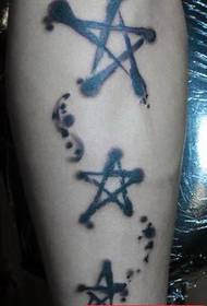 Arm ink style five-pointed star tattoo pattern