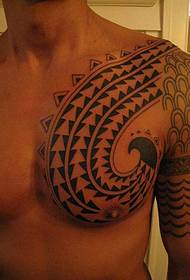 Эркек Сол Half A Handsome Black Эркиндик Totem тату Picture Black, Tribe