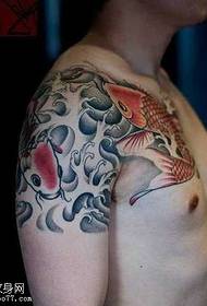 Modello di tatuaggio di seppia di mezzo colore