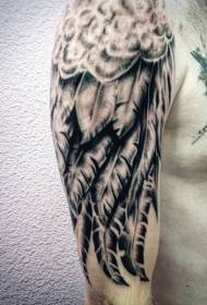 Arm fantasy black wings personality tattoo pattern