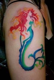 ລວດລາຍຮູບແບບ tattoo water mermaid ແຂນ