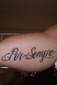 Picha ya tatu ya alfabeti ya tattoo ya mkono wa kiume