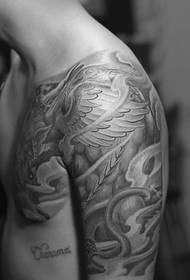 Handsome half-breasted tattoo of classic personality