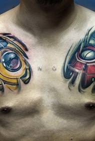 Te haurua e haehae ana i te tauira tattoo mech 3D