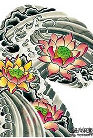 De japanesche japanesche Stil klassesch traditionell hallef Lotus Lotus Spray Tattoo Muster