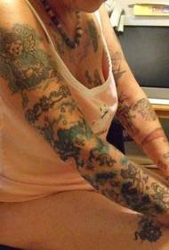 Цветочная рука маленький ангел тематический рисунок татуировки