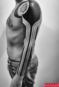 A group of male rough totem tattoo works pictures series