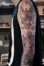 Classic retro flower arm personality totem tattoo tattoo