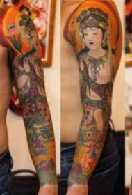 Conjunt tradicional de tatuatges de braços de flors grans