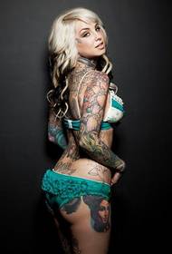 bikini djevojka cvjetna tetovaža
