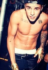 famoso cantante tatuaggio braccio braccio fiore Justin Bieber