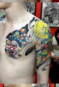 Un fantastico modello di tatuaggio classico Sun Wukong a mezz'arco funziona