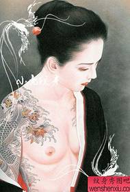 जपानी महिला अर्धा स्क्विड टॅटू चित्र