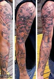 Satan Devil Flower Arm Tattoo Vzorec