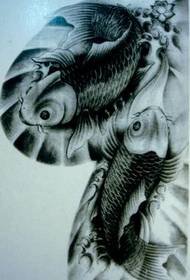Half squid tattoo pattern: half carp koi tattoo pattern