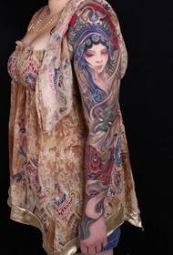 Patró de tatuatge de braç de flor: bellesa Flor de calamar Patró de tatuatge de braç de flor