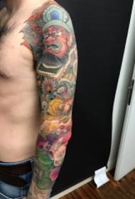 Patró de jutge dominador i patró de tatuatge de braç de flors d'or