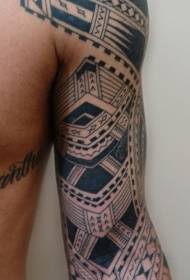 Patró de tatuatge de tòtem tot polinèsia de braç floral