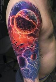 Gutter arm malt akvarell skisse kreative stjernehimmel element blomst arm tatovering bilde