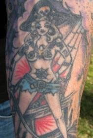 ຮູບແບບ tattoo ກະໂປງແຂນກະໂປ່ງດອກໄມ້ສີແຂນ