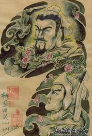 Модел на татуировки с три кралства: Zhao Yun Zhao Zilong Liu Bei Половина модел татуировка