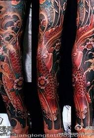 nei Traditionell Faarf Squid Blummenarm Tattoo Muster Valorisatioun