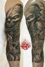 Yfirráðandi Snake Flower Arm Tattoo