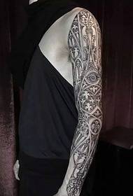 Baie manlike tatoeëring van blomme-arm