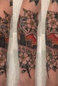 Flickans armmålade akvarell skissar kreativ litterär blomma armblomma tatuering bild