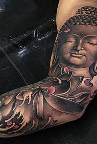 Mtindo wa maua lotus Buddha muundo wa tattoo