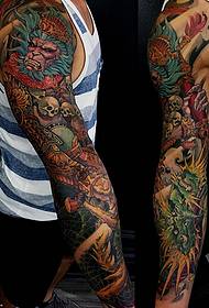 Bra flè Gason an batay modèl Buda a ak tatouage dragon