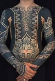 Татэмны шаблон татуіроўкі Персаналізаваны чорны і шэры татэмны малюнак татуіроўкі