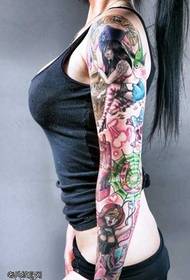 Cvjetni krak seksi simpatični uzorak tetovaža