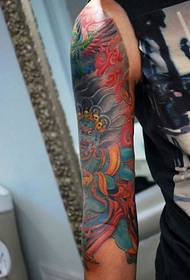 Kwiat ramię duży wzór strach diament tatuaż tatuaż